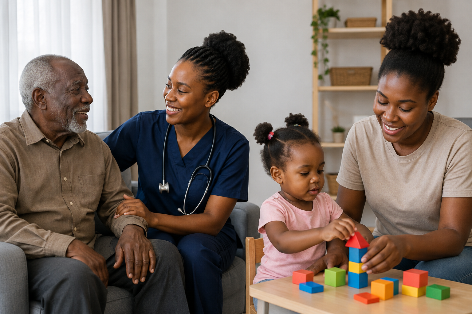Certified caregiving professional at work